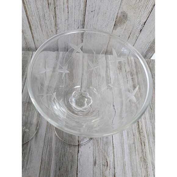 Vintage Starlight Libbey 5 3/4" Juice Cordial Cocktail Glasses Set Of 2 Starburs - Picture 6 of 6